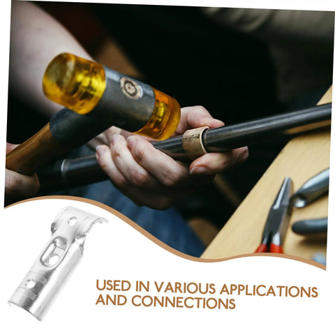 Person using Six Pack Carbon Steel Fence Rail T Clamps End Rail Connectors No Weld Design For Quick Install on metal pipe