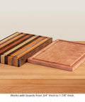 Juice Groove Router Jig For Cutting Boards, Adjustable Rails That Create Clean Juice Grooves On Boards From Ten And One Quarter Inch To Eighteen And Three Quarters Inch, Powder Coated Steel Rail Design, No Fuss Setup, Made In USA for boards 3/4 to 1-7/8 inches thick