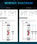 Wiring diagram for Industrial Delay Timer Relay 16A On Off Control For AC DC 12-240V With Ten Modes and wide range.