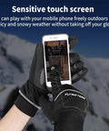 Using smartphone with Waterproof Thermal Ski Gloves With 3M Thinsulate Insulation For Snowboarding Cycling And Mountaineering Non Slip