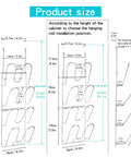 Product size guide for the Kick Stale Clutter Out With This Heavy Duty Cabinet Pot Lid Organizer Door Mounted 304 Stainless Steel Cover Rack.