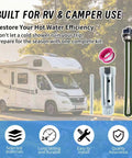 Heavy Duty Rv Water Heater Element Knockout Replacement Heating Rod with kit for RV and camper use in scenic setting.