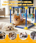 Indoor Puppy Play Gym With Hanging Toys And 8 Enrichment Toys For Small Dogs Cats And Other Pets PVC Frame Activity Center
