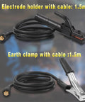 MMA Arc Welding Electrode Holder And Ground Clamp Lead With 1.5m Cable 10-25 DIN Connector Copper Construction