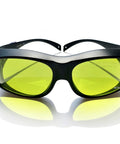 Heavy Duty Laser Safety Glasses Delivering Full Coverage Broad Spectrum Eye Protection For Uv To Far Infrared Range CE En207 with yellow lenses