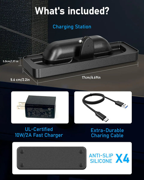 Charging Dock For Meta Smart Glasses Gen 1 And Gen 2 Fast Charger Station With LED Indicator, includes cable and anti-slip silicone