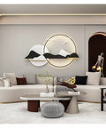 Heavy Duty Metal Wall Sconce With Three Setting Color Switch Led Lighting For Living Room And Bedroom above modern sofa in stylish decor.
