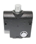 Front view of Summit Hydraulics hydraulic adjustable flow control valve with relief, 0–30 GPM, 3/4 in NPT.