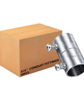10 Pack 3/4 Inch Emt Couplings Set Screw Connectors Rock Solid Galvanized Steel Electrical Conduit Fittings For Residential Wiring And Commercial Job Sites Built Tough To Last with box and connectors.
