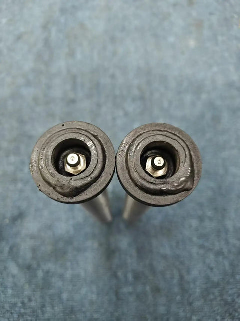 Top Notch 2-Piece Mini Excavator Bucket Pin Set Featuring 25mm Diameter By 250mm Length Replacement Pivot Pins with detailed flange heads.
