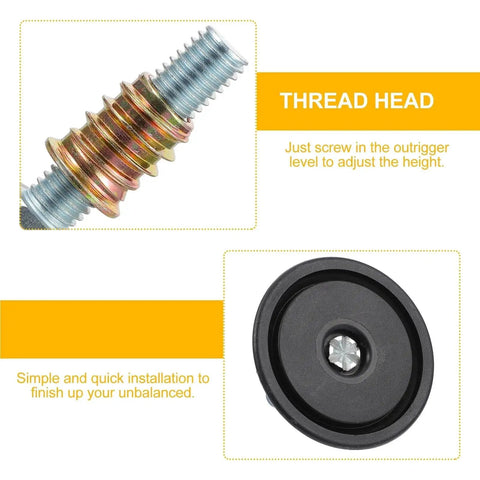 Close-up of threaded metal and base from 10 Pcs Adjustable Leveling Pads For Cabinets And Furniture, Heavy Duty Feet With T Nut Sliders.