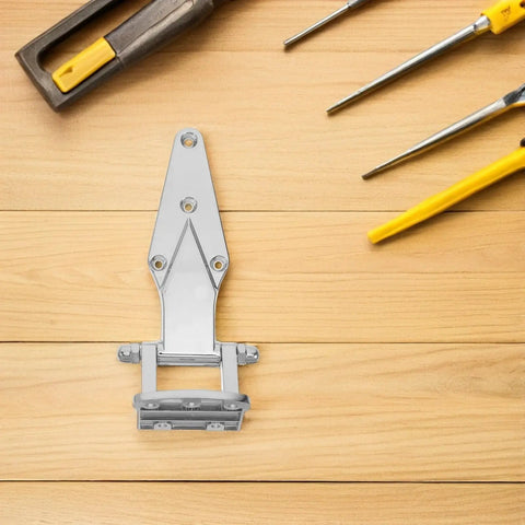 Two Pack Heavy Duty Zinc Alloy Door Hinges For Oven, Kitchen Equipment And Fridge Cold Storage, Rugged Door Hardware With Enhanced Seal And Adjustable Fit, Durable Zinc Alloy Construction For Long Lasting Performance. Single hinge on wood