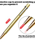 Heavy Duty Tungsten Carbide Tip Scribe Pen For Metal Etching And Engraving On Stainless Steel, Ceramics, Glass, Gold Welds And Metal Sheets, Pro Grade Engraver Scriber Tools, 6 Pack with protective cap