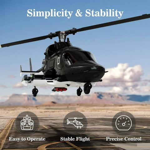 Airwolf RC Helicopter 1:27 Scale Ready To Fly With Auto Hover Six Channel Control Dual Batteries TV Accurate Air Wolf