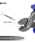 Close-up of 6.5 Inch Crimping Pliers for Single Barrel Crimpers with 300 Sleeves and a Lanyard included XW41, firm crimping teeth visible.