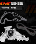 Lexus Timing Belt Kit With Water Pump For GS400 GS430 GX470 LS400 LS430 LX470 SC400 SC430 And Toyota 4Runner Land Cruiser Sequoia Tundra Replaces TKT021 TCKWP298 components displayed