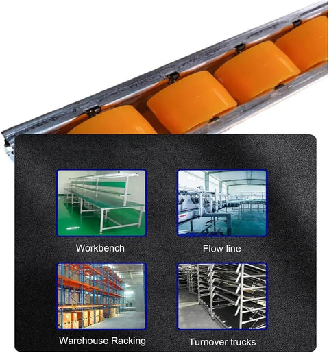 Straight Up Smooth Operator Gravity Unloading Slide For Warehouse Cartons And Beverage Barrels Truck Trailer Roll Off Ramp No Plug In Or Power Needed shown with ball skate wheels on a steel frame.