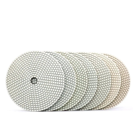 Check Out This Awesome 7 Inch Diamond Polishing Pad Made For Granite And Marble,6 circular white polishing discs with 20mm hole.
