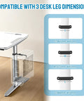 Built Tough Under Desk Pc Mount Clamp On Computer Tower Case Holder fits S, M, L desk leg sizes with adjustable clamps.