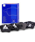 Premium Semi Metallic Disc Brake Pads Delivering Kickass Stopping Power And A Precise Factory Fit For Your Daily Driver Or Street Build showing pads and packaging.
