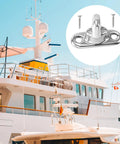 Top Shelf Quarter Turn Fasteners 15 Pack, Rock Solid Zinc Alloy Canvas Twist Locks on a boat with screws for outdoor use.