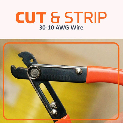 Close-up of Adjustable Wire Stripper Tool PA1161 for 30-10 AWG Solid and Stranded Wire, Heavy-Duty Electrical Cutter