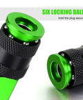 Heavy Duty Aluminum Air Coupler And Plug Kit 25-Piece Quick Connect Fittings With Leak-Proof Sealant And Teflon Tape, green 6-locking balls