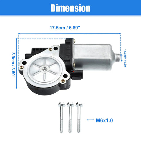 Heavy Duty RV Stair Entry Step Motor Stepper Swap For No Sweat Installs With Slick Auto Retract Safety Lock Fits 676061 1101428 214-1009 Motorhome Coach Door Actuator dimensions overview with screws included.