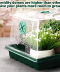 20 Pack Humidity Vented Domes For 1020 Seed Trays 7 Inch Tall with Green Vents Covering Seedlings