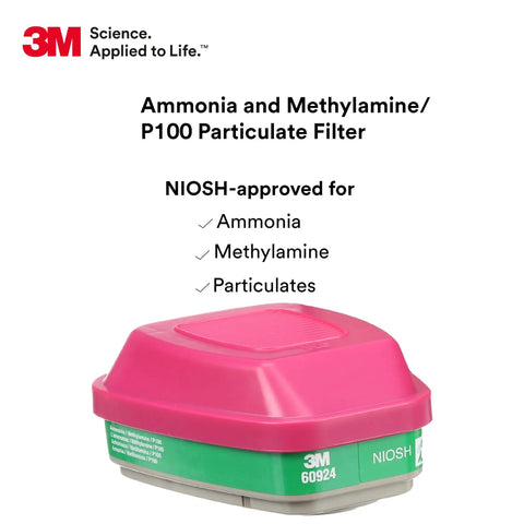 Premium Badass P100 Respirator Cartridges NIOSH Approved For Ammonia And Methylamine Defense Against All Oil And Non Oil Particulates With Standard Bayonet Mount Pair