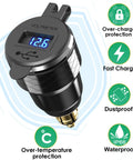 No Sweat Setup Usb C 30W PD3.0 Fast Charger For 12V To 24V European Motorcycles Hella Din Slot Converter with aluminum voltmeter.
