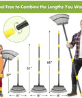 Heavy Duty Leaf Rake For Lawns And Yards With 65 Inch Adjustable Handle And 18 Inch Wide Head 25 Metal Tines