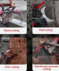 Badass 8900W Brushless Electric Wall Saw With Diamond Blade And Auto Water Cooling For Smooth Concrete Grooving And Rapid Demolition Projects cutting stone and wall.
