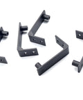5 black metal ceiling brackets for 6.6 Foot Straight Roller Sliding Door Track Hardware Ceiling Mount Kit For Barn Wood Closet And Interior Doors