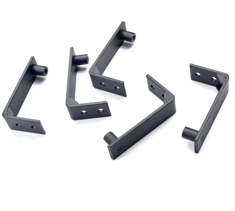5 black metal ceiling brackets for 6.6 Foot Straight Roller Sliding Door Track Hardware Ceiling Mount Kit For Barn Wood Closet And Interior Doors