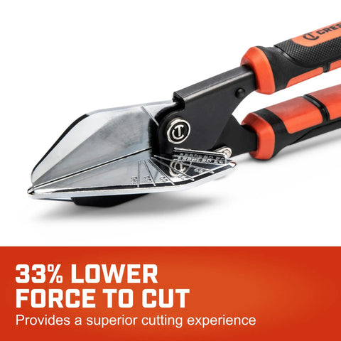 9 Inch Molding Miter Snips CTM45RS Heavy Duty Handheld Shears with angle guide for precise cuts