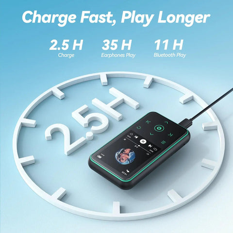 Clip On 64GB MP3 Player With Bluetooth 5.3 FM Radio And Voice Recorder Up To 128GB With Micro SD Model M2 charging