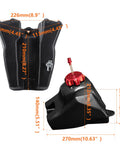 3.5L Dirt Bike Gas Tank with Aluminum Cap, Fuel Filter and Petcock, Fits Honda CRF50 XR50, Red Cap, dimensions shown