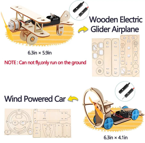 Solar Car STEM Kit For Kids Aged 8 9 10 12 14 Build Four Hands On Projects Like A Solar Car An Electric Biplane Glider A Wind Powered Car