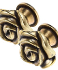 Vintage Floral Cabinet Knobs 1.38 Inch Brass Retro Flower Drawer Pulls Handles For Dressers Wardrobes And Cabinets Set Of 2