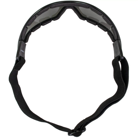 Top view of Anti-Fog Goggles With Smoke Lens For Bright Sun, Z87.1 Safety Rated Eye Protection, showcasing vented EVA foam.