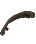 Side view of Antique Rust Cabinet Cup Pull 2-1/2 Inch Center to Center 64 Mm, durable metal drawer pull
