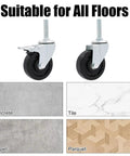 Heavy Duty Swivel Caster With Brake For Workbenches, Carts, And Furniture M-Threaded Stem on various floor types