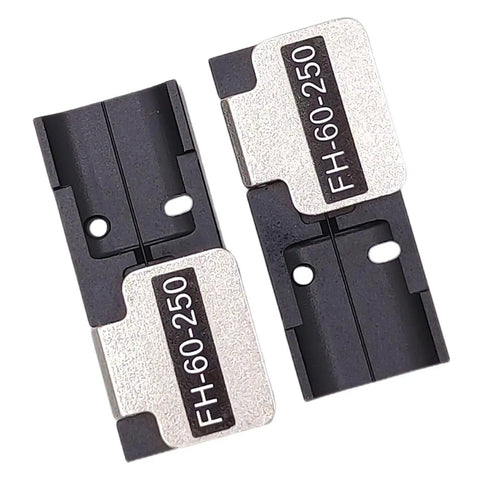 Professional Grade Fiber Holders With Kickass Grip Performance And Precision Alignment For Fujikura Single Core Fusion Splicing Tools Durable Setup Bundle, two FH-60-250 fixtures.
