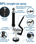 Wall Mount Commercial Sink Faucet With Sprayer, 4 To 8 Inch Adjustable Center, featuring jet spray and high rebound button