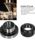 Heavy Duty ER50 Collet Chuck With 100Mm Diameter And Seven Holes For Lathe Milling CNC Machine Tool Made From Carbon Steel displayed with a black surface finish.