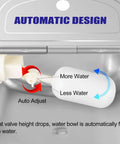 Close-up of the auto adjust float valve design of the No Fuss Automatic Livestock Water Dispenser, showing water level control.