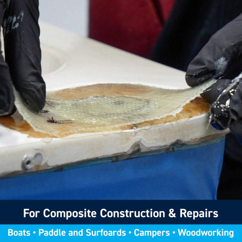 Applying 5 To 1 Marine Epoxy Resin Kit For Bonding, Coating, Filleting, And Laminating For Fiberglass on composite surface