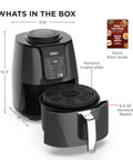 Top Rated Air Fryer With Four In One Cooking Functions For Crispy Roasting, 6.5-qt nonstick basket and crisper plate included.