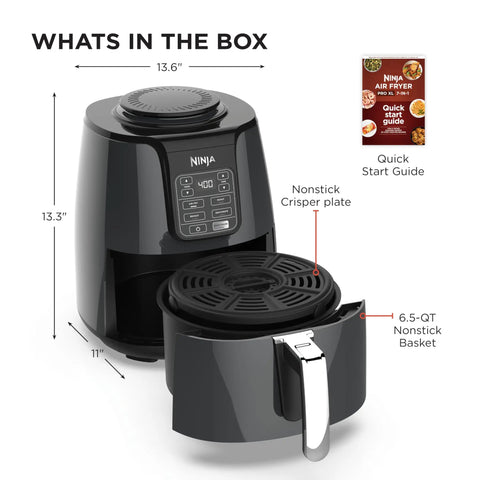 Top Rated Air Fryer With Four In One Cooking Functions For Crispy Roasting, 6.5-qt nonstick basket and crisper plate included.